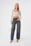 Dark Blue Vintage Wash Regular Waist Wide Leg Jeans - 2