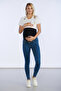 Dark Blue Slim Fit Maternity Pants - 3