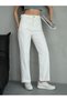 White Mom Fit Straight Denim Pants - 2