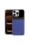 Apple iPhone 15 Pro Max Compatible Case Lens Leather Case Navy Blue