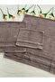 Milky Brown 3-Piece Cotton Towel Set – Bath & Hand & Face Towel Set – Soft Textured Dowry Set - Gift - 4
