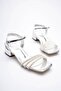 Women's Silver Stone Thick Heeled Sandals Tr20My26E - 3