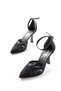 K-404 Black Mesh Flower Detailed Women's Heeled Shoes - 3