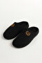 Women's Black Embroidered Velvet House Slippers Byndzenkdf01 - 4