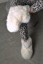 Women's White Bumble Ultra Light Furry Slippers with Fur Inside 4cm Bynd03 - 2