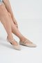 Women's Beige Patent Leather Buckle Single Strap Ballerina Shoes Byndglr01 - 3