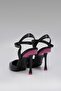 Women's Black Pointed Toe Colorful Heeled Ankle Leather Stiletto 11cm Byndbs7155 - 7
