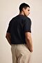 Men's Oversize Floral Embroidered T-Shirt Black - 7