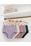 Patterned High Waist Women's Panties Mixed Colors 5 Pieces - 8