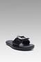Women's Black Mirror Buckle Leather Slippers 1.5cm Bynd107 - 6