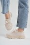 Women's Beige Lace-Up Knitwear Sneaker Byndsnkk40 - 3