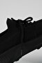 Women's Black Lace-Up Knitwear Sneaker Byndsnkk40 - 8
