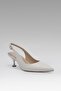 Women's White Round Heeled Pointed Toe Ankle Buckle Open Back Leather Stiletto 7cm Byndbs - 6