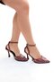 Women's Burgundy Recta Square Buckle Ankle Strap Pointed Toe Leather Evening Dress Shoes 9,5cm BYNDVERKA - 4