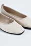 Women's Beige Leather Daily Low-Heeled Comfortable Ballerinas Byndmrj01 - 5