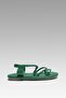 Women's Grass Green Spark Cross-Strapped Puff Elastic Leather Sandals 2cm Byndsprk01 - 7
