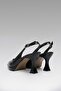 Women's Black Samara Pointed Heeled Patent Leather Shoes 8cm Bynde605 - 7