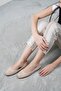 Women's Beige Mesh Daily Low Heeled Comfortable Ballerinas Byndmrj01 - 4