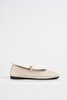 Women's Beige Leather Daily Elastic Low Heeled Comfortable Ballerinas Byndmrj01 - 8