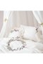 Olivia Baby Girl Duvet Cover Set Organic Cotton Linen Hand Embroidered Cream 100X150 cm - 2