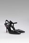 Women's Black Pointed Toe Colorful Heeled Ankle Strap Patent Leather Stiletto 11cm Byndbs7155 - 8