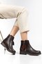 165-205 Brown Leaf Patterned Zippered Casual Women's Boots - 2