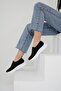 Women's White Sole Black Knitwear Sneaker Byndsnkk30 - 4