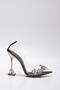 Women's Black Princess Transparent Stone Goblet Heeled Shoes 11cm Byndprs01 - 5