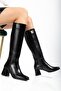 4804 Black Wrinkled Zippered Casual Boots - 7