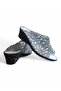 Women's Black Silver Glitter Transparent Curlly High Sole Slippers 5cm Byndcrl01 - 3