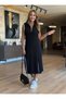Lunch Lifestyle Women's Zippered Polo Collar Ribbed Double Slit Midi Length Sleeveless Knitted Dress - 4