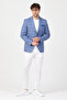 Virone Men's Indigo Mono Collar Plaid Polyviscon Fabric Slim Fit Sports Blazer Jacket - 5
