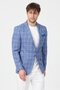 Virone Men's Indigo Mono Collar Plaid Polyviscon Fabric Slim Fit Sports Blazer Jacket - 3