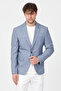 Meriva Men's Navy Blue Linen Look Spring-Summer Slim Fit Plaid Sports Blazer Jacket - 7