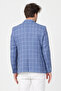 Virone Men's Indigo Mono Collar Plaid Polyviscon Fabric Slim Fit Sports Blazer Jacket - 8