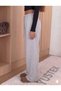 Women's Gray Wide-Leg Sweatpants - High-Waisted Relaxed Fit Two-Thread Seasonal Sweatpants - 2