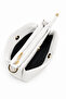 Women's White V Quilted Stitching Design 3-Compartment Buzzy Lined Crossbody Bag - 5