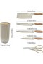 Kitchen Knife Set, Retrosohoo 6-Pieces Khaki Sharp Knife Block Sets for Kitchen - 7