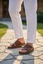 Enova Men's Faux Leather Orthopedic Double Monta Sole Buckle Stitched Stylish Home Outdoor Slippers - 2