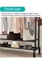 Double Pole Heavy Duty Metal Garment Rack - Freestanding Movable Clothes Rail - 150cm - 3