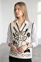 Women's Ethnic Patterned Knitwear Blouse - 3