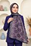 Women's Purple Ethnic Patterned Organic Cotton Soft Shawl - 2
