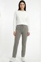 Women's Black Waterway Striped Elastic Waist Plus Size Trousers