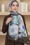 Women's Brown Watercolor Floral Patterned Soft Shawl - 2