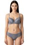 Women's Gray Lace Unpadded Bra Set