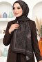 Women's Brown Pink Shawl Patterned Bamboo Crush Shawl