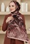 Women's Burgundy Leopard Patterned Bamboo Crush Shawl