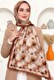 Women's Orange Floral Patterned Organic Cotton Soft Shawl - 2