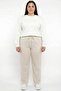 Women's Cream Waterway Striped Elastic Waist Pants - 3