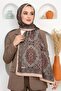 Women's Red Mandala Patterned Organic Cotton Soft Shawl - 2